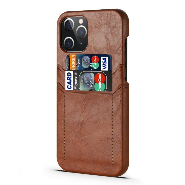 For iPhone 12 Pro Max Calf Texture PU + PC Protective Case with Card Slots