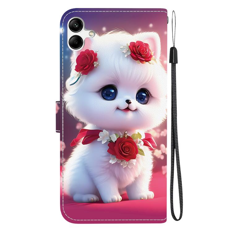 For Galaxy A04e / F04 / M04 Crystal Texture Colored Drawing Leather Phone Case