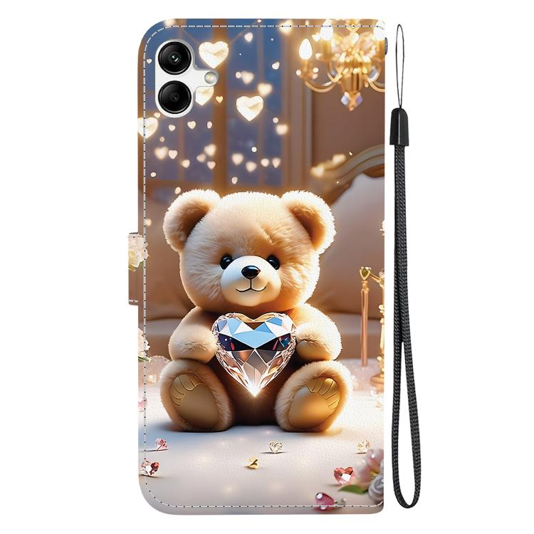For Galaxy A04e / F04 / M04 Crystal Texture Colored Drawing Leather Phone Case