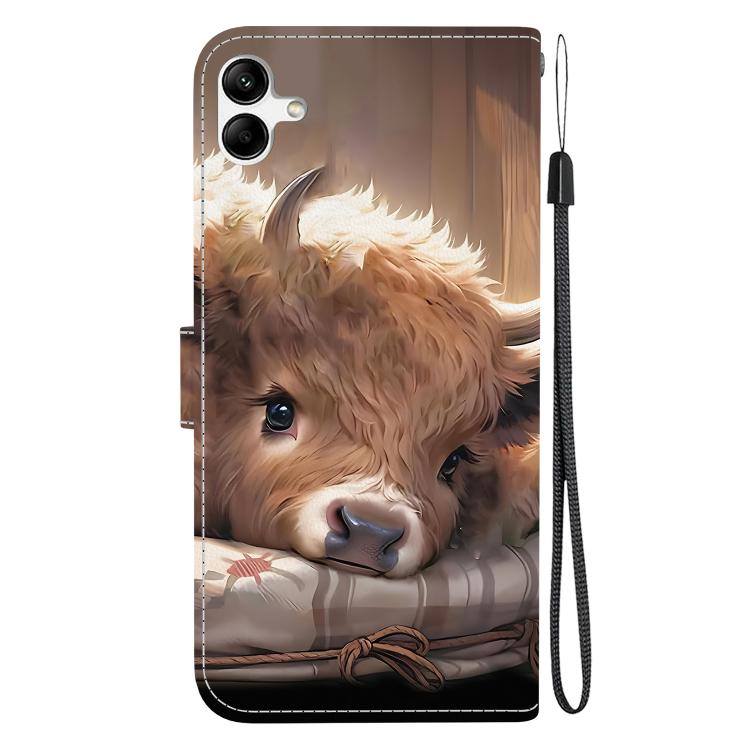For Galaxy A04e / F04 / M04 Crystal Texture Colored Drawing Leather Phone Case