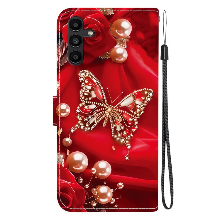 For Galaxy A13 4G / 5G / A04 Crystal Texture Colored Drawing Leather Phone Case