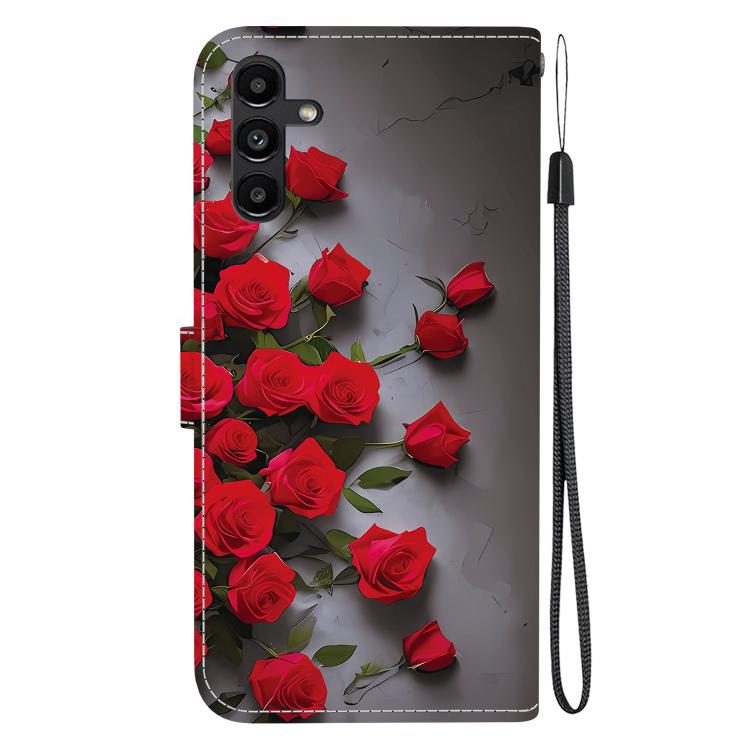 For Galaxy A13 4G / 5G / A04 Crystal Texture Colored Drawing Leather Phone Case