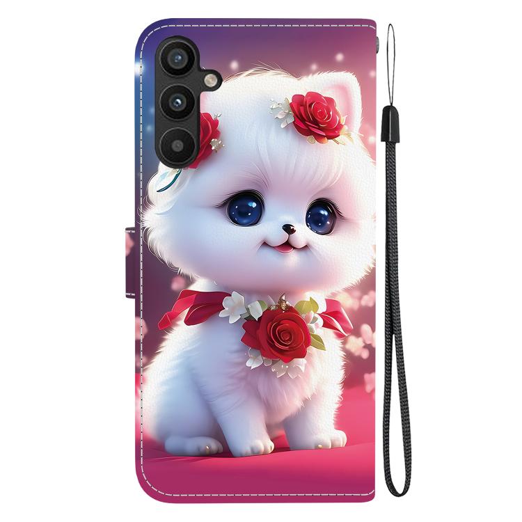 For Galaxy A34 5G Crystal Texture Colored Drawing Leather Phone Case