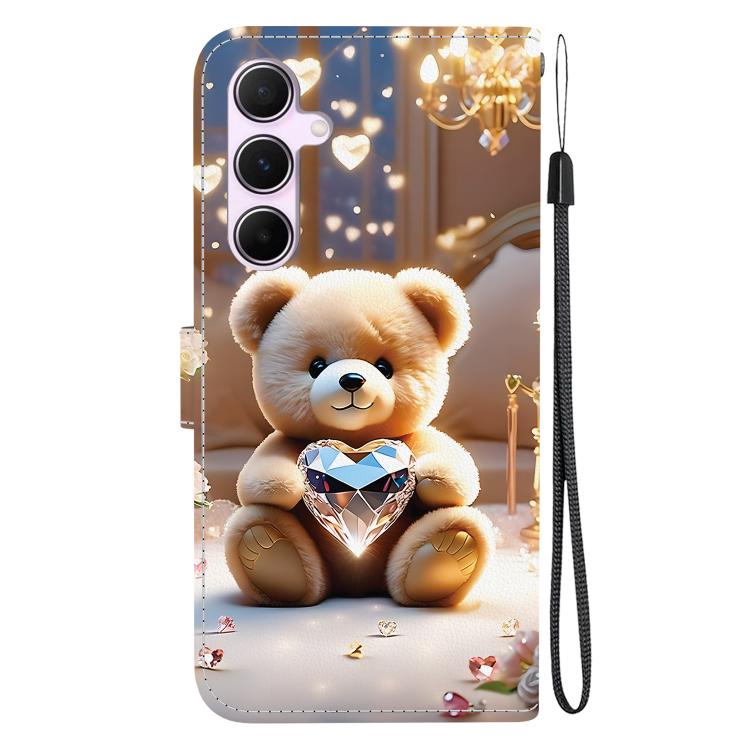 For Galaxy A55 5G Crystal Texture Colored Drawing Leather Phone Case