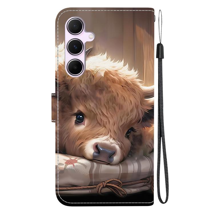For Galaxy A55 5G Crystal Texture Colored Drawing Leather Phone Case