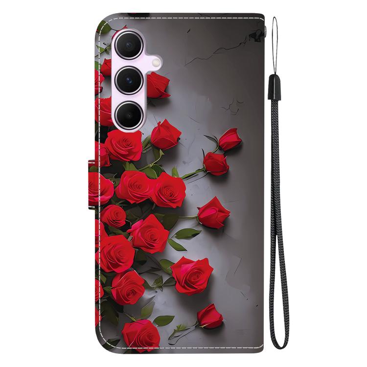 For Galaxy A55 5G Crystal Texture Colored Drawing Leather Phone Case