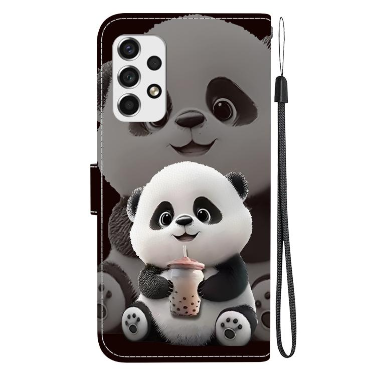For Galaxy A73 5G Crystal Texture Colored Drawing Leather Phone Case