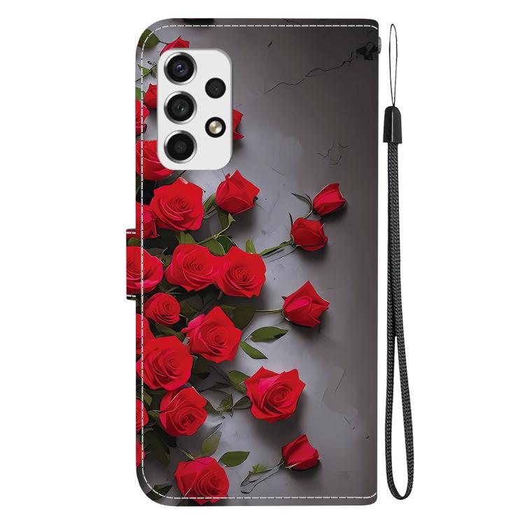 For Galaxy A73 5G Crystal Texture Colored Drawing Leather Phone Case