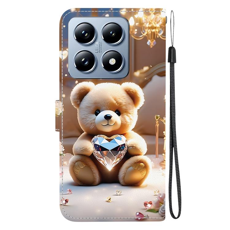 For Xiaomi 14T Pro Crystal Texture Colored Drawing Leather Phone Case