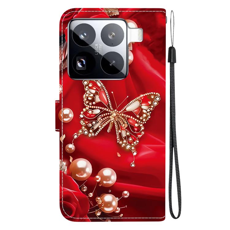 For Xiaomi 15 Pro Crystal Texture Colored Drawing Leather Phone Case