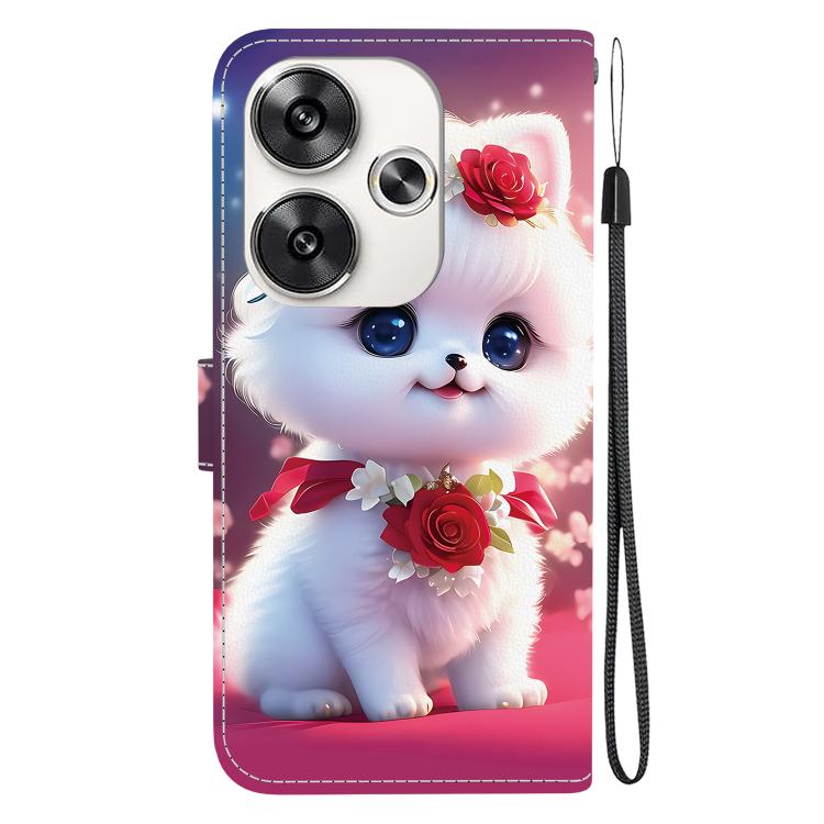 For Redmi Turbo 3 / Xiaomi Poco F6 Crystal Texture Colored Drawing Leather Phone Case