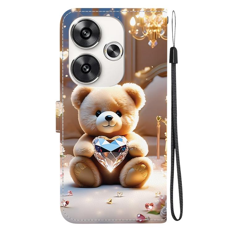 For Redmi Turbo 3 / Xiaomi Poco F6 Crystal Texture Colored Drawing Leather Phone Case
