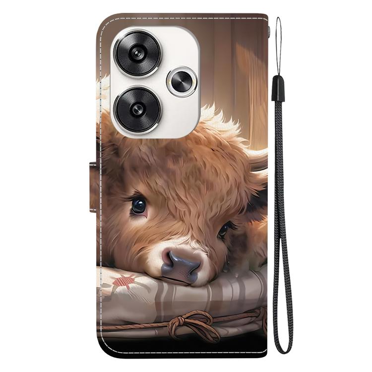 For Redmi Turbo 3 / Xiaomi Poco F6 Crystal Texture Colored Drawing Leather Phone Case