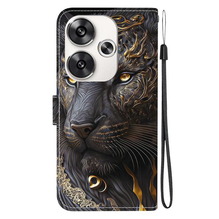 For Redmi Turbo 3 / Xiaomi Poco F6 Crystal Texture Colored Drawing Leather Phone Case
