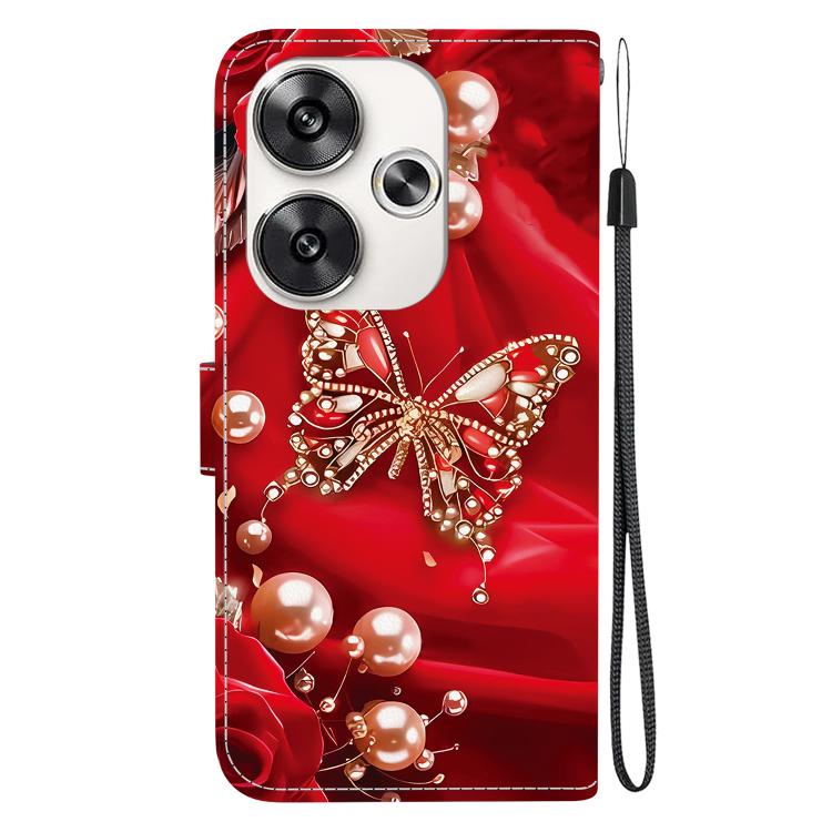 For Redmi Turbo 3 / Xiaomi Poco F6 Crystal Texture Colored Drawing Leather Phone Case