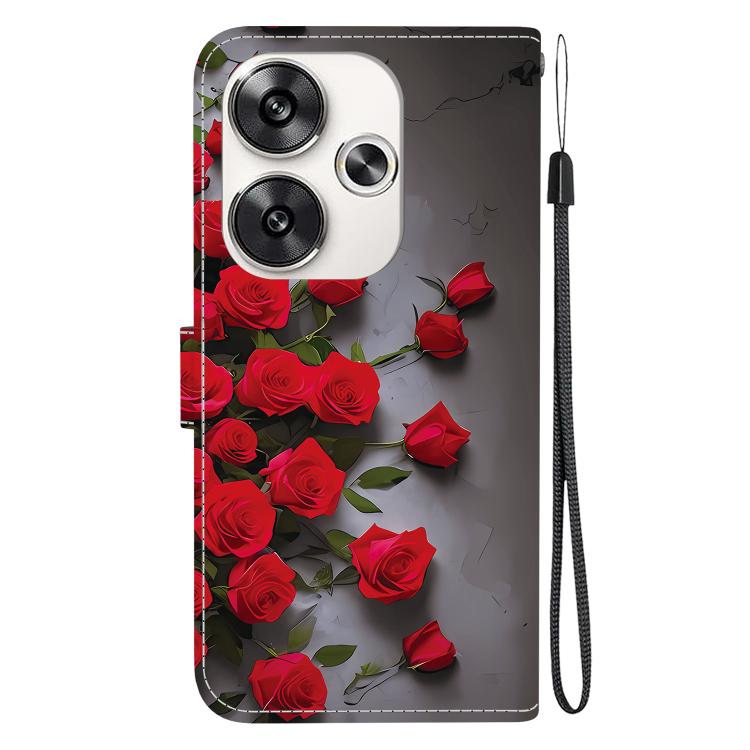 For Redmi Turbo 3 / Xiaomi Poco F6 Crystal Texture Colored Drawing Leather Phone Case