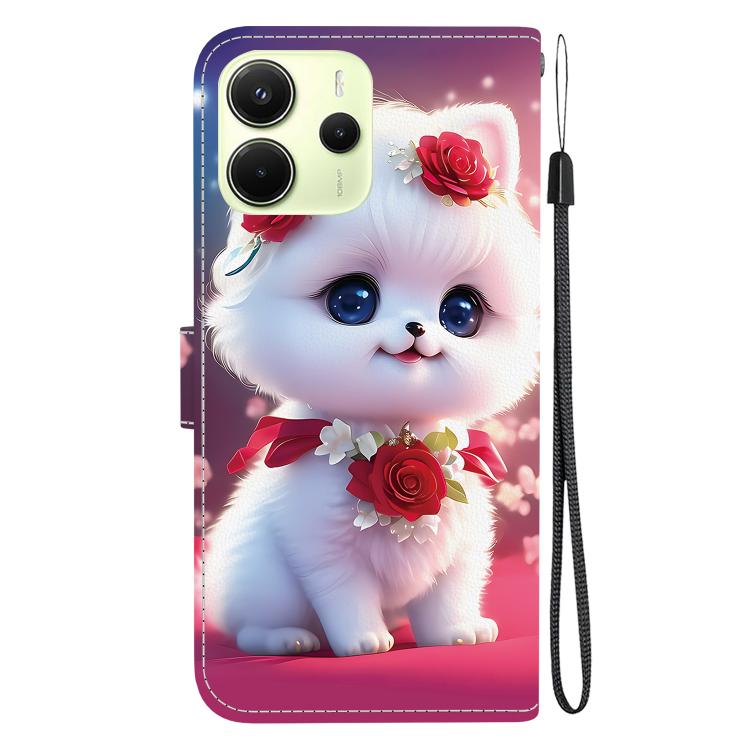 For Redmi Note 14 4G 164.84mm Crystal Texture Colored Drawing Leather Phone Case