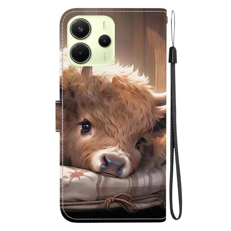 For Redmi Note 14 4G 164.84mm Crystal Texture Colored Drawing Leather Phone Case