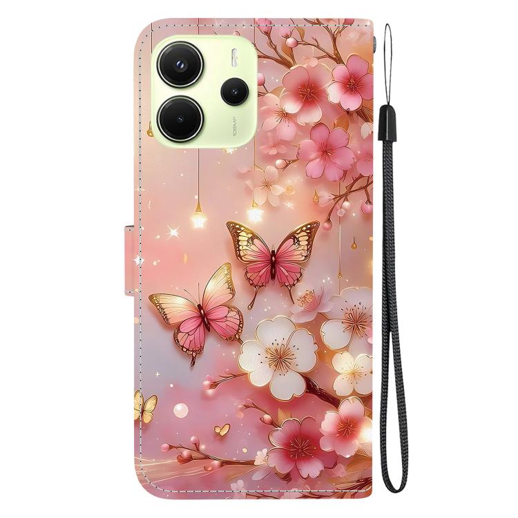 For Redmi Note 14 4G 163.25mm Crystal Texture Colored Drawing Leather Phone Case