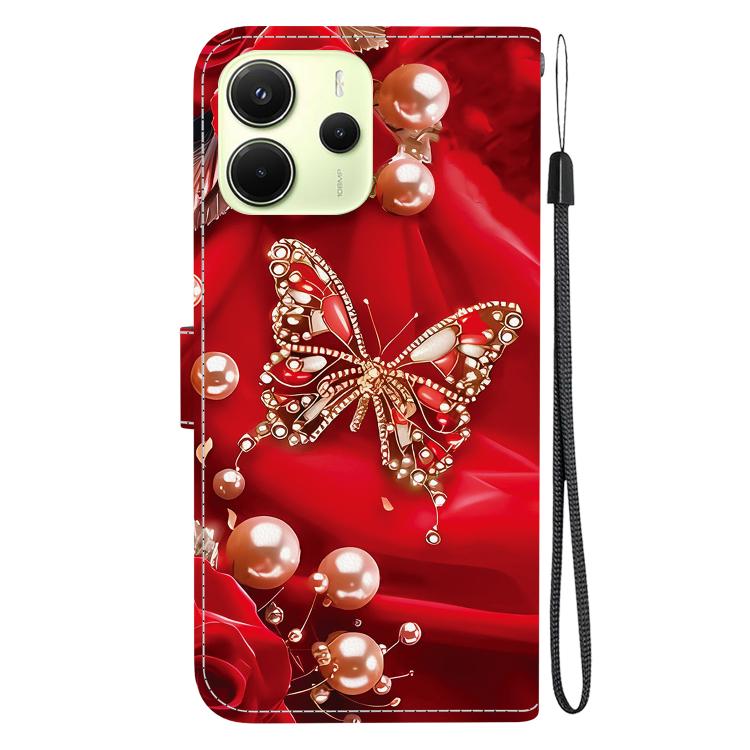For Redmi Note 14 4G 163.25mm Crystal Texture Colored Drawing Leather Phone Case
