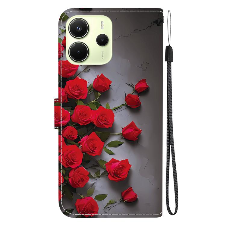 For Redmi Note 14 4G 163.25mm Crystal Texture Colored Drawing Leather Phone Case
