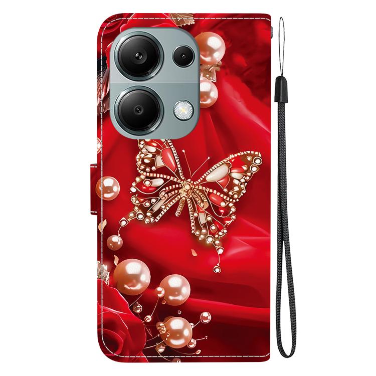 For Redmi Note 13 Pro / Xiaomi Poco M6 Pro 4G Crystal Texture Colored Drawing Leather Phone Case