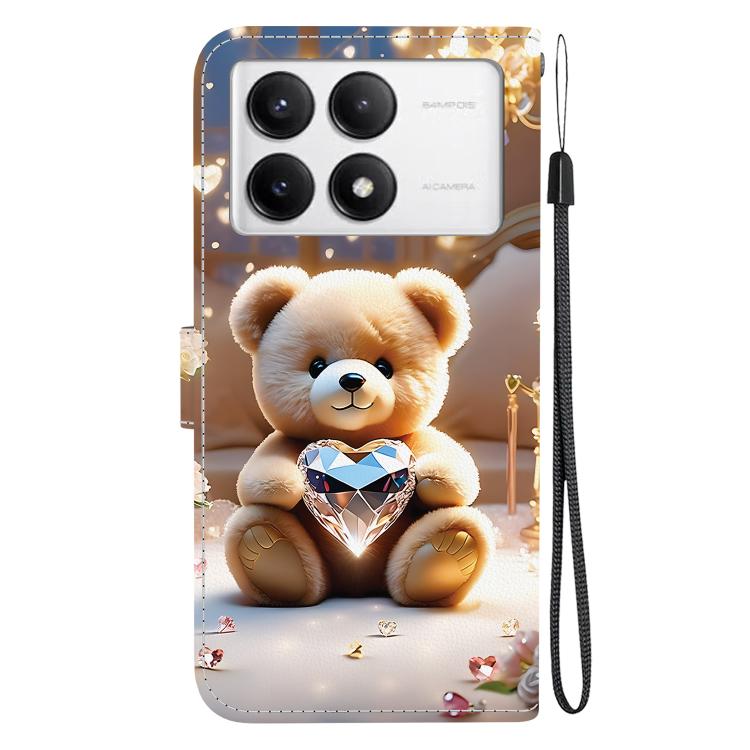 For Redmi K70 / K70 Pro / Xiaomi Poco F6 Pro Crystal Texture Colored Drawing Leather Phone Case