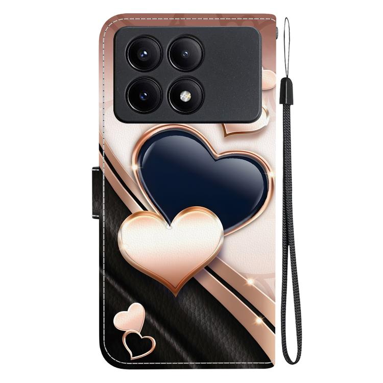 For Redmi K70E / Xiaomi Poco X6 Pro Crystal Texture Colored Drawing Leather Phone Case