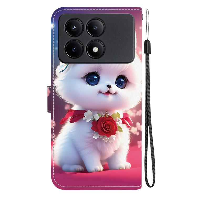 For Redmi K70E / Xiaomi Poco X6 Pro Crystal Texture Colored Drawing Leather Phone Case