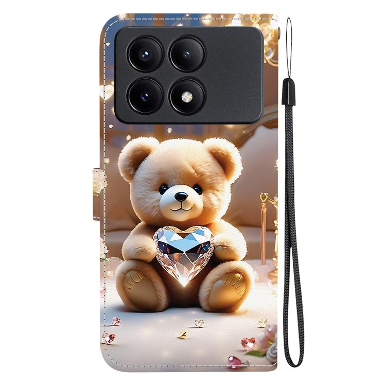 For Redmi K70E / Xiaomi Poco X6 Pro Crystal Texture Colored Drawing Leather Phone Case