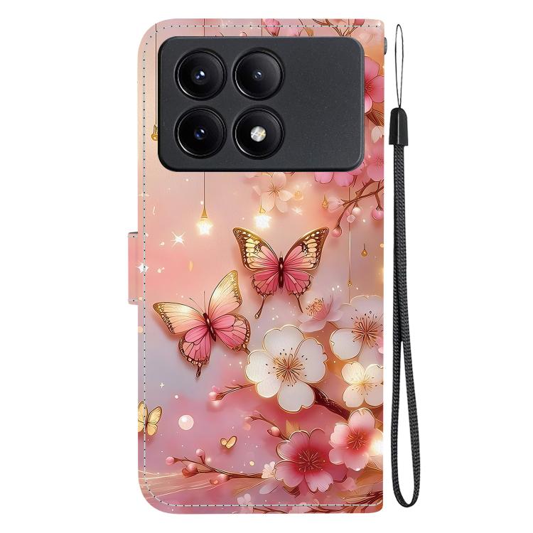 For Redmi K70E / Xiaomi Poco X6 Pro Crystal Texture Colored Drawing Leather Phone Case
