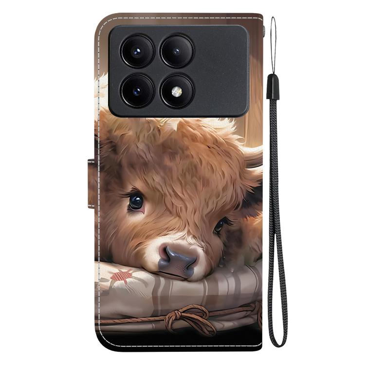 For Redmi K70E / Xiaomi Poco X6 Pro Crystal Texture Colored Drawing Leather Phone Case