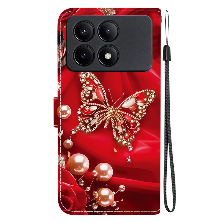 For Redmi K70E / Xiaomi Poco X6 Pro Crystal Texture Colored Drawing Leather Phone Case