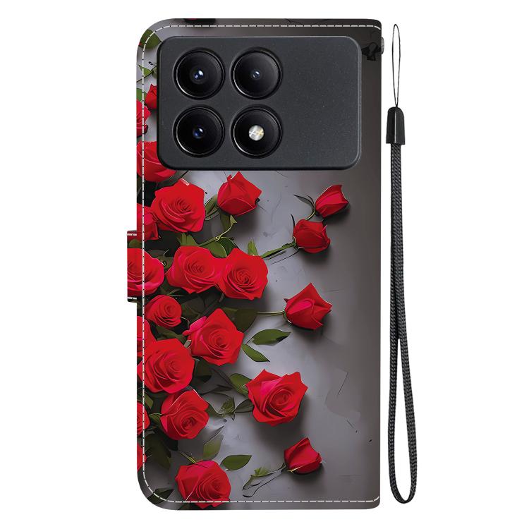 For Redmi K70E / Xiaomi Poco X6 Pro Crystal Texture Colored Drawing Leather Phone Case