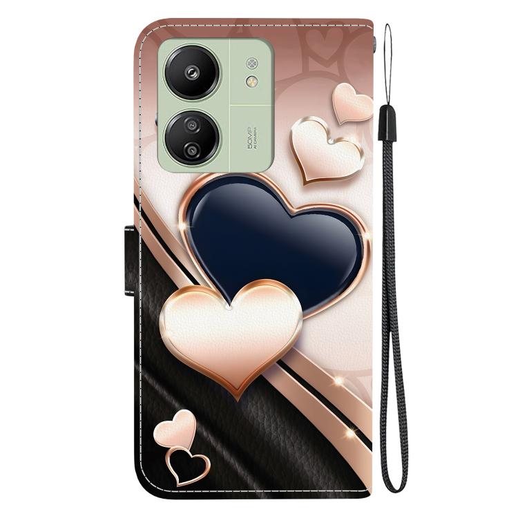 For Redmi 13C 4G / 5G / Xiaomi Poco C65 Crystal Texture Colored Drawing Leather Phone Case