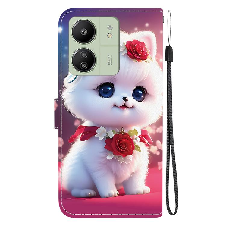 For Redmi 13C 4G / 5G / Xiaomi Poco C65 Crystal Texture Colored Drawing Leather Phone Case