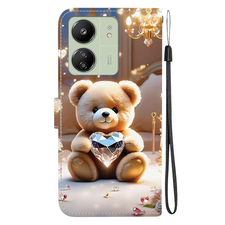 For Redmi 13C 4G / 5G / Xiaomi Poco C65 Crystal Texture Colored Drawing Leather Phone Case