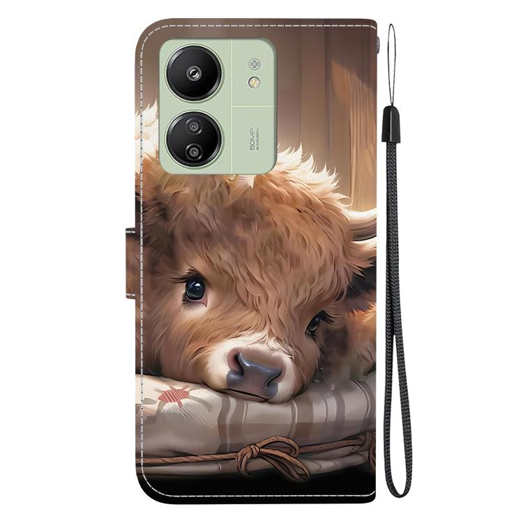 For Redmi 13C 4G / 5G / Xiaomi Poco C65 Crystal Texture Colored Drawing Leather Phone Case