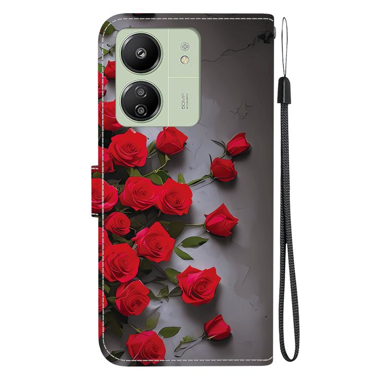 For Redmi 13C 4G / 5G / Xiaomi Poco C65 Crystal Texture Colored Drawing Leather Phone Case