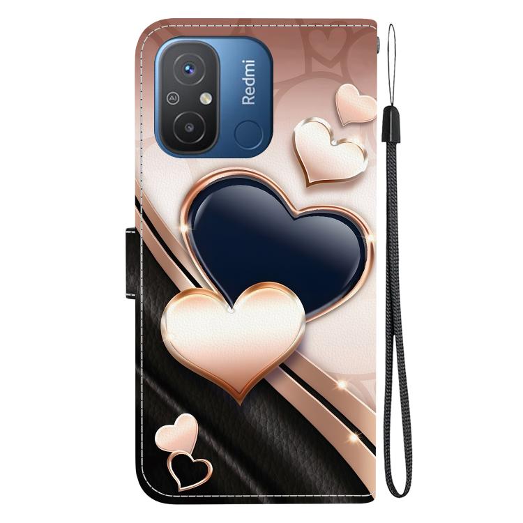 For Redmi 12C / Redmi 11A Crystal Texture Colored Drawing Leather Phone Case