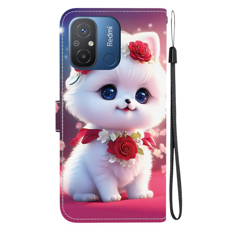 For Redmi 12C / Redmi 11A Crystal Texture Colored Drawing Leather Phone Case