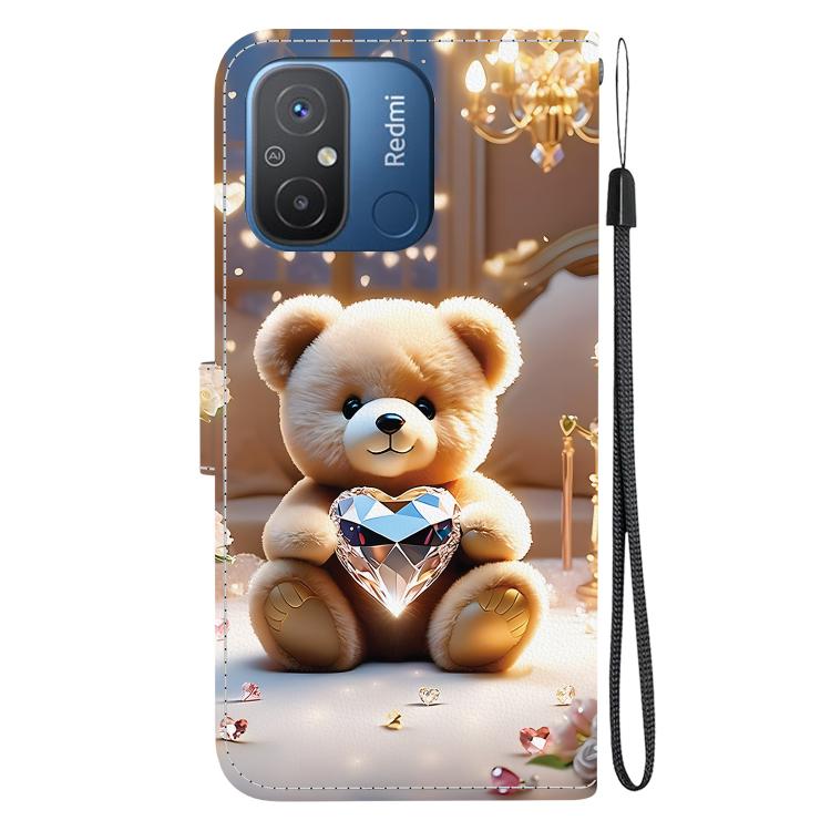 For Redmi 12C / Redmi 11A Crystal Texture Colored Drawing Leather Phone Case