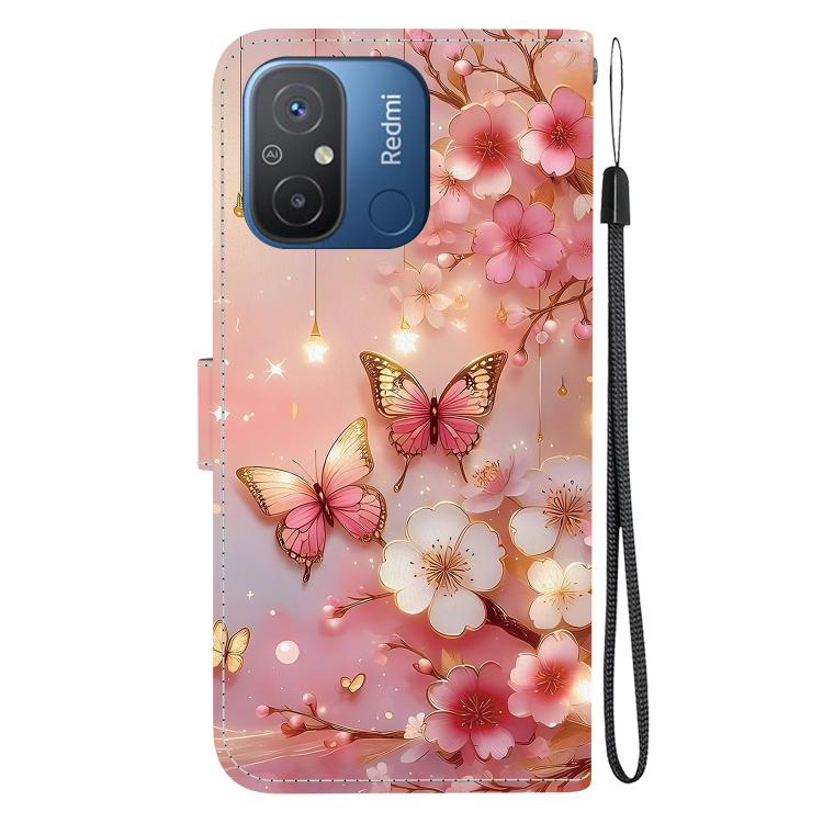 For Redmi 12C / Redmi 11A Crystal Texture Colored Drawing Leather Phone Case