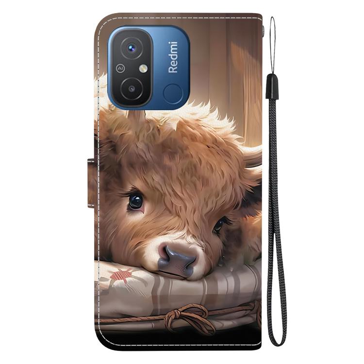 For Redmi 12C / Redmi 11A Crystal Texture Colored Drawing Leather Phone Case