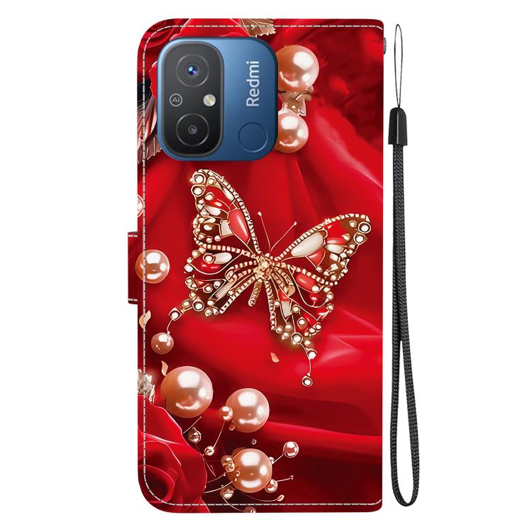 For Redmi 12C / Redmi 11A Crystal Texture Colored Drawing Leather Phone Case