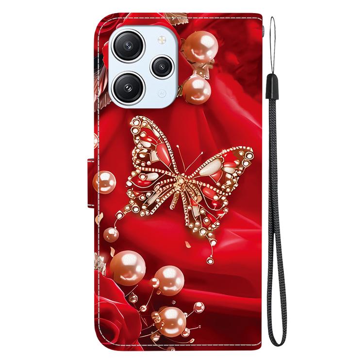 For Redmi 12 4G / 5G / Note 12R Crystal Texture Colored Drawing Leather Phone Case