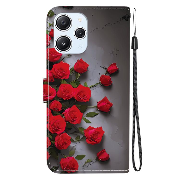For Redmi 12 4G / 5G / Note 12R Crystal Texture Colored Drawing Leather Phone Case
