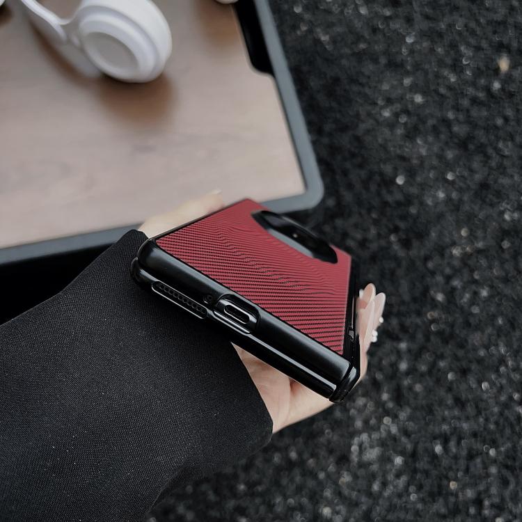 For Honor Magic V5 Folding Shaft Magsafe Carbon Fiber Texture Leather Phone Case