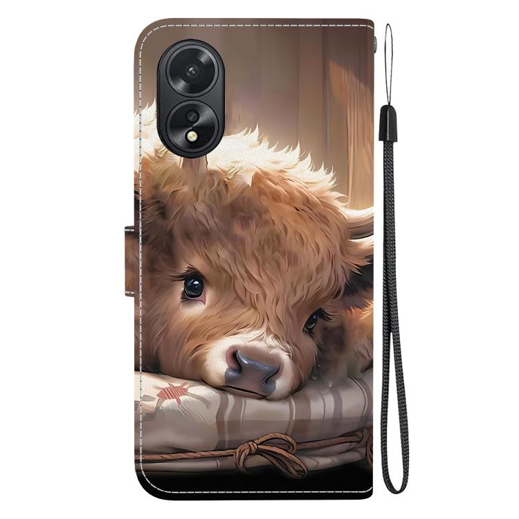 For OPPO A38 / OPPO A18 Crystal Texture Colored Drawing Leather Phone Case