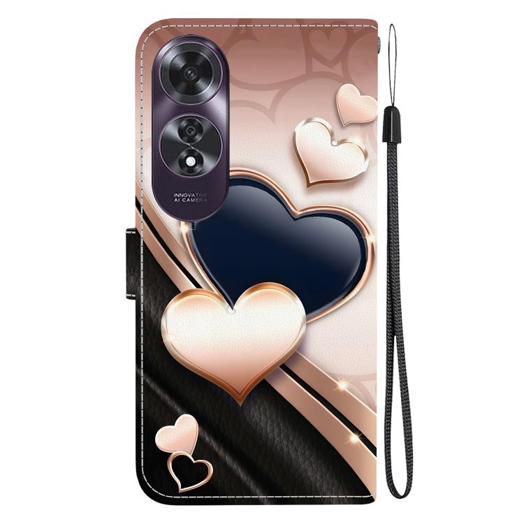 For OPPO A60 4G Crystal Texture Colored Drawing Leather Phone Case